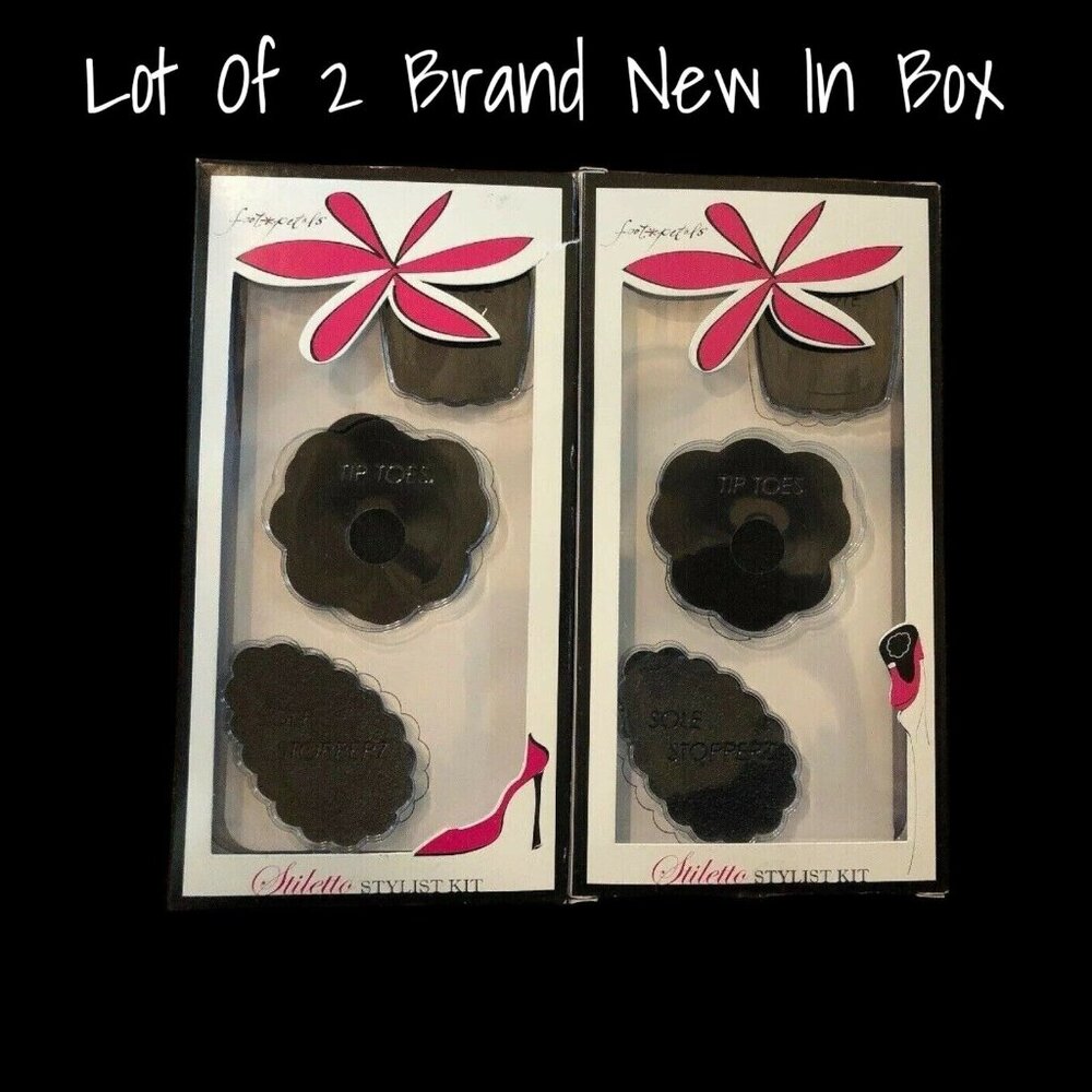 Foot Petals Black Iris Stiletto Stylist Kit Cushion Insoles Strips Stoppers X 2